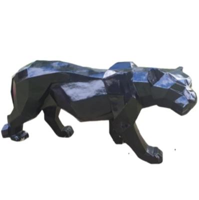 Statue en résine Panthere Origami Noir - L 65cm