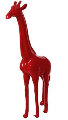  Sculpture en Résine Girafe Rouge - 210cm
