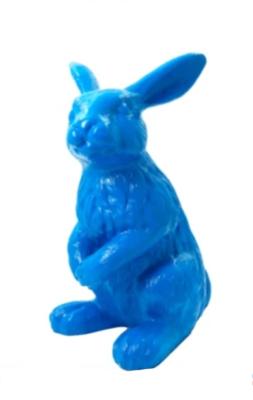 Lapin Statue En Résine Bleu - H 115 cm