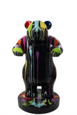 Statue Panda Résine Design Trash Noir - H 180cm