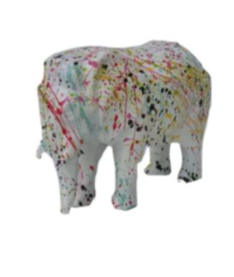 Sculpture en résine Éléphant Splash Blanc - 30cm