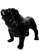 Sculpture Bulldog Anglais en Résine Noir XXL - 160cm