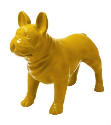 Statue en Résine Bulldog Français Jaune - 90cm