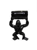 Statue en résine Gorille Bidon ORIGAMI Noir - 100cm