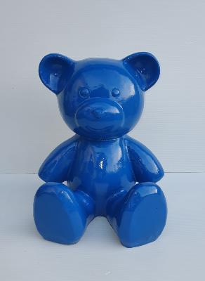 Statue en résine Ourson Bleu - H 40cm