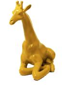 Statue en Résine Girafe Assise Jaune - 90cm