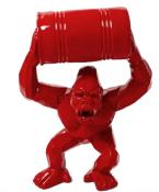 Statue en résine Gorille Bidon ORIGAMI Rouge - 70cm