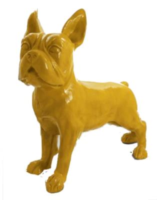 Statue en Résine Bulldog Français Jaune - 180cm