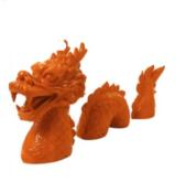 Sculpture en résine Dragon Orange - L 135cm