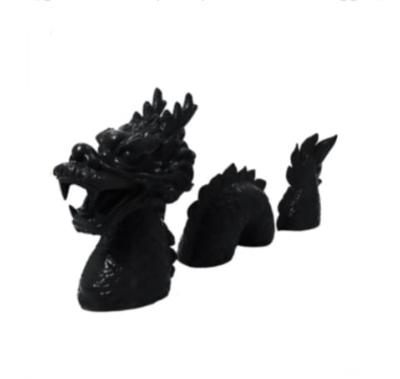 Sculpture en résine Dragon Noir - L 135cm
