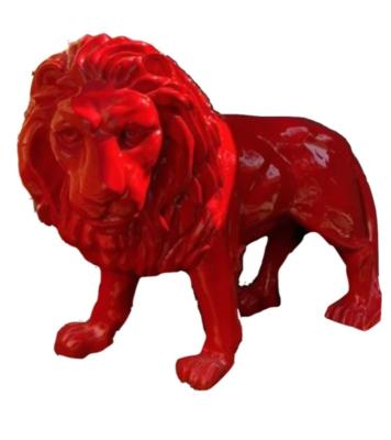 Sculpture Lion Rouge colorée XXL - L 190cm