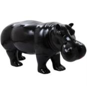 Sculpture Hippopotame En résine Noir - 100cm