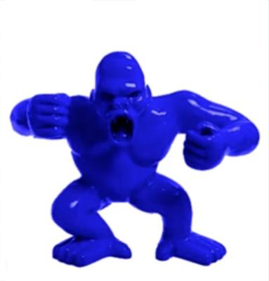 Statue en Résine Gorille Bleu - 40cm 