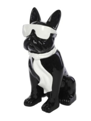 Statue en Résine Bulldog Français Karl Noir et Blanc - 80cm