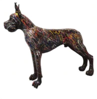 Statue Résine Dogue Allemand Splash Noir  - 120cm