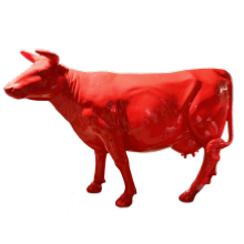 Sculpture Vache Grandeur Nature En résine Rouge - L 225cm