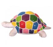 Statue en Résine d'une Tortue Multicolore Blanc - L 110cm