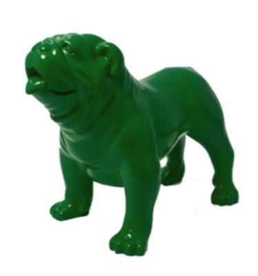 Sculpture Bulldog Anglais en Résine Vert - 90cm