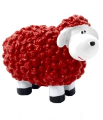 Statue en résine d'un Mouton Fun Rouge - 60cm