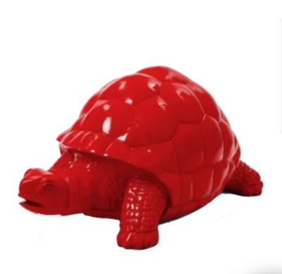 Statue en Résine d'une Tortue Rouge - L 110cm