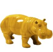 Sculpture Hippopotame En résine Jaune - 100cm