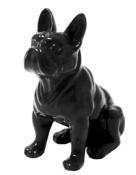 Statue en Résine Bulldog Français Assis Noir - 30cm