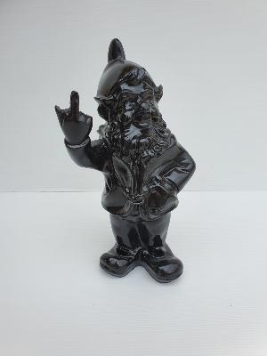 Statue en résine d’un Nain Fun Noir  - H 33 cm