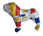 Sculpture Bulldog Anglais en Résine Mondrian - 90cm