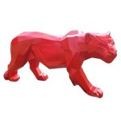 Statue en résine Panthere Origami Rouge - L 65cm