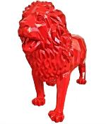 Sculpture Lion Design Origami Rouge - L 100cm