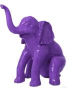 Sculpture en résine Éléphant Assis Violet - 140cm