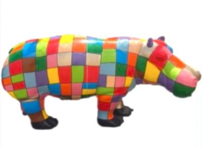 Statue Design en résine Hippopotame XXL Puzzle - L 180 cm