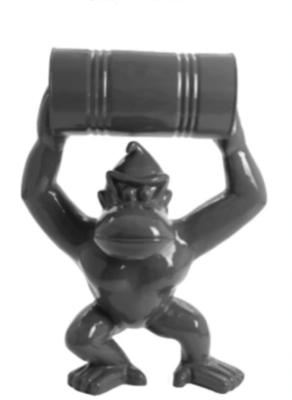 Statue en résine Donkey Kong Bidon Gris -100cm