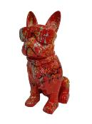 Statue en Résine Bulldog Français Karl Splash Rouge - 35cm