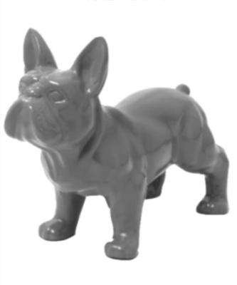 Statue en résine Bulldog Français Gris - 45 cm