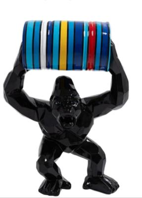 Statue en résine Gorille Bidon ORIGAMI Multicolore - 100cm