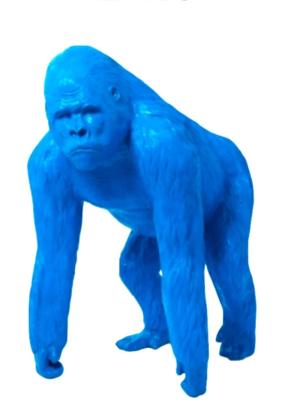 Sculpture en résine Gorille XXL Bleu - 130cm