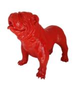 Sculpture Bulldog Anglais en Résine Rouge - 90cm