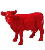 Statue vache en résine Rouge - L 50 cm