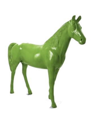 Sculpture Cheval coloré en Résine Vert - 220cm