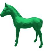 Sculpture Poulain coloré en Résine Vert - 150cm