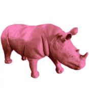Statue en résine Rhinocéros Rose - 140cm
