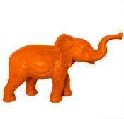 Sculpture en résine Éléphant Orange - 185cm