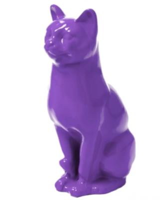 Statue En Résine Chat Assis Violet - 40cm