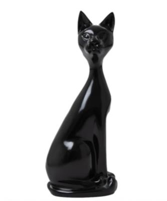 Statue En Résine Chat Assis Noir - 60cm