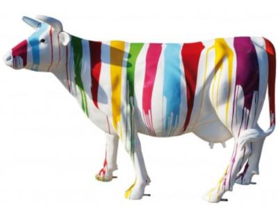 Sculpture en Résine Vache Décors Trash Blanc - L 225cm