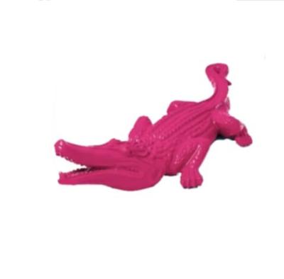 Sculpture en résine d'un Crocodile Rose L-100cm