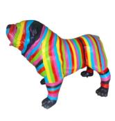Sculpture Bulldog Anglais en Résine Multicolore - 160cm