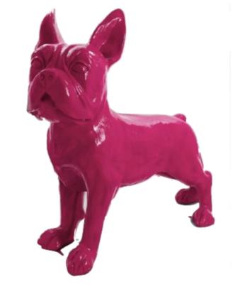 Statue en Résine Bulldog Français Rose - 180cm