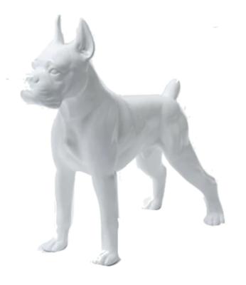 Statue en Résine Boxer Blanc - 110cm